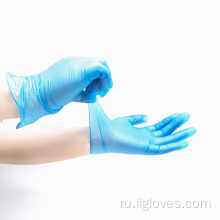 Дешевые синие виниловые перчатки из ПВХ перчатки для очистки